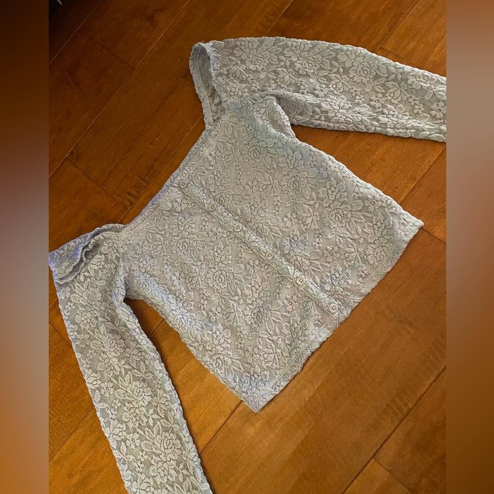 Abercrombie and Fitch blue floral lace top